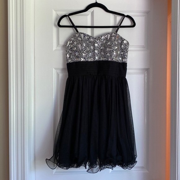 Blondie Nites Dresses & Skirts - Juniors black sequin dress